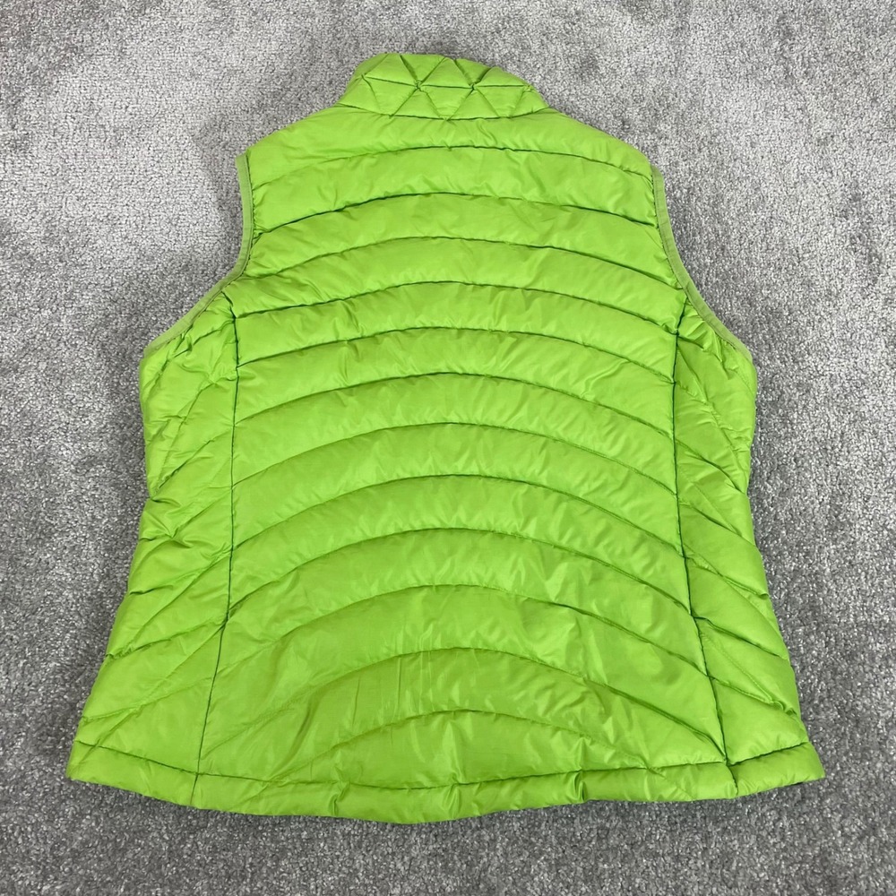 Patagonia Down Puffer Vest Womens Large Lime Green Full Zip Down Sweater Vest - Picture 9 of 13